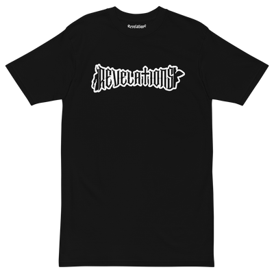 The Saint men's premium heavyweight black t-shirt with Revelation graphic and soft ring-spun cotton fabric